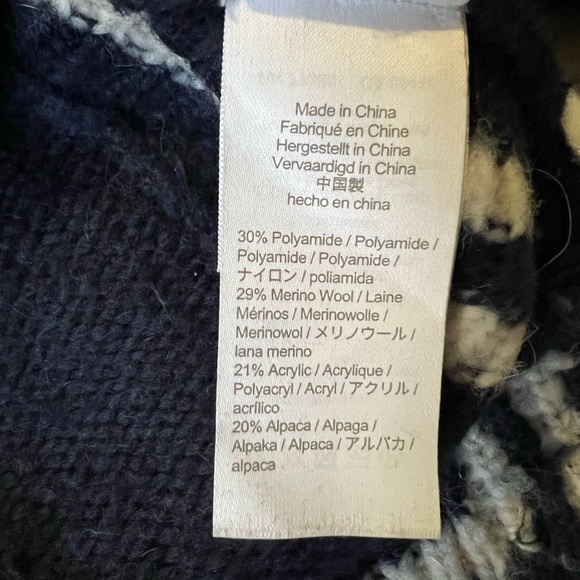 J CREW Wool Alpaca Relaxed Turtleneck Poncho Navy S/M - Picture 4 of 6